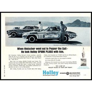 1970 Holley Hi Performance Products Vintage Print Ad Corvette Salt Flats Photo